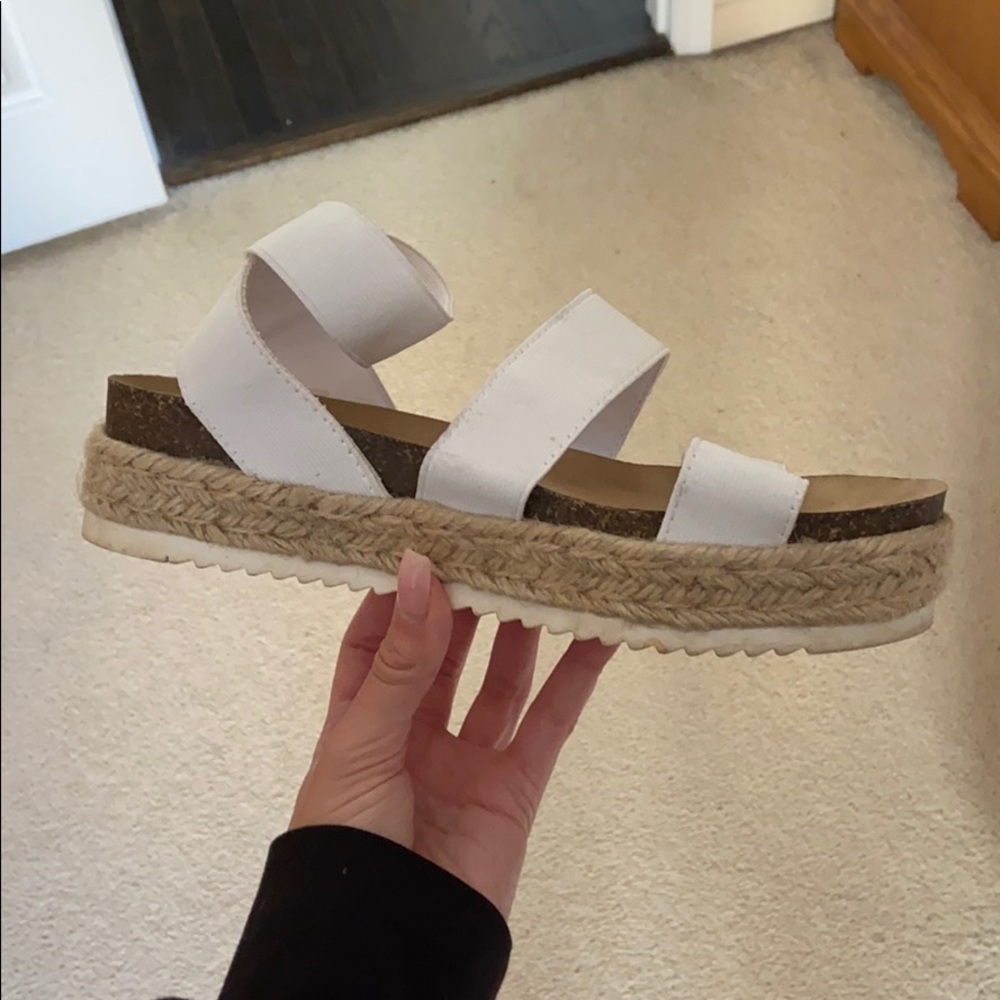 White strap platform sandals